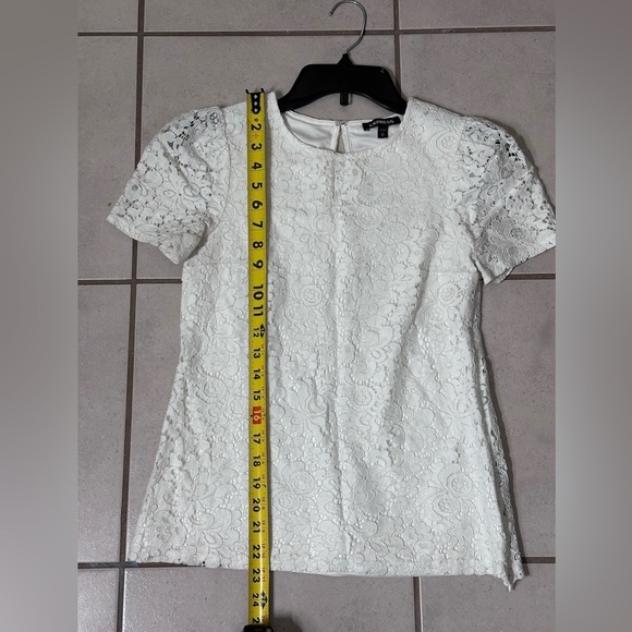 Express Women Blouse Embroidered white lace top size XS - Picture 6 of 7